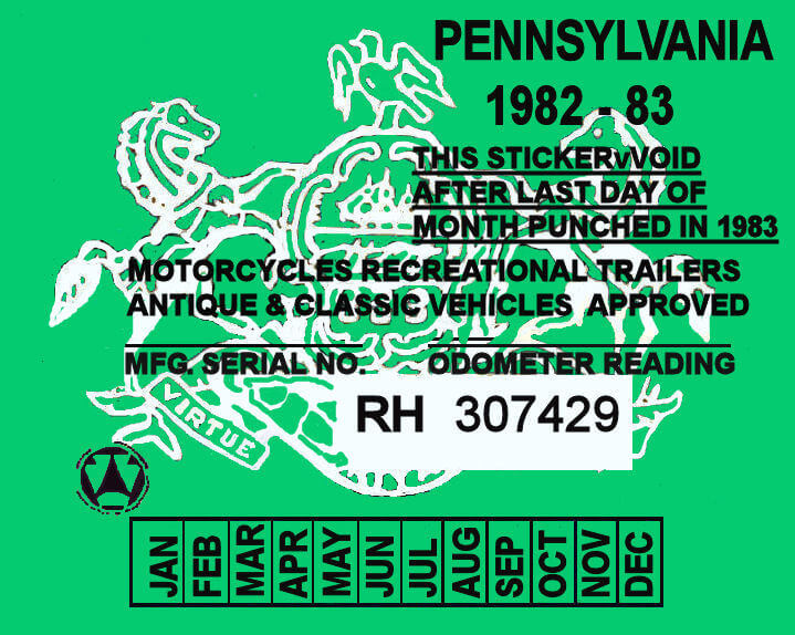 (image for) Pennsylvania 1982 Cycle inspection sticker